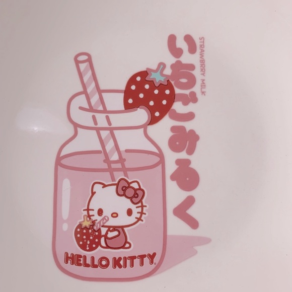 Sanrio Hello Kitty Strawberry Milk Ceramic Dinner Pasta Bowl - Picture 5 of 5